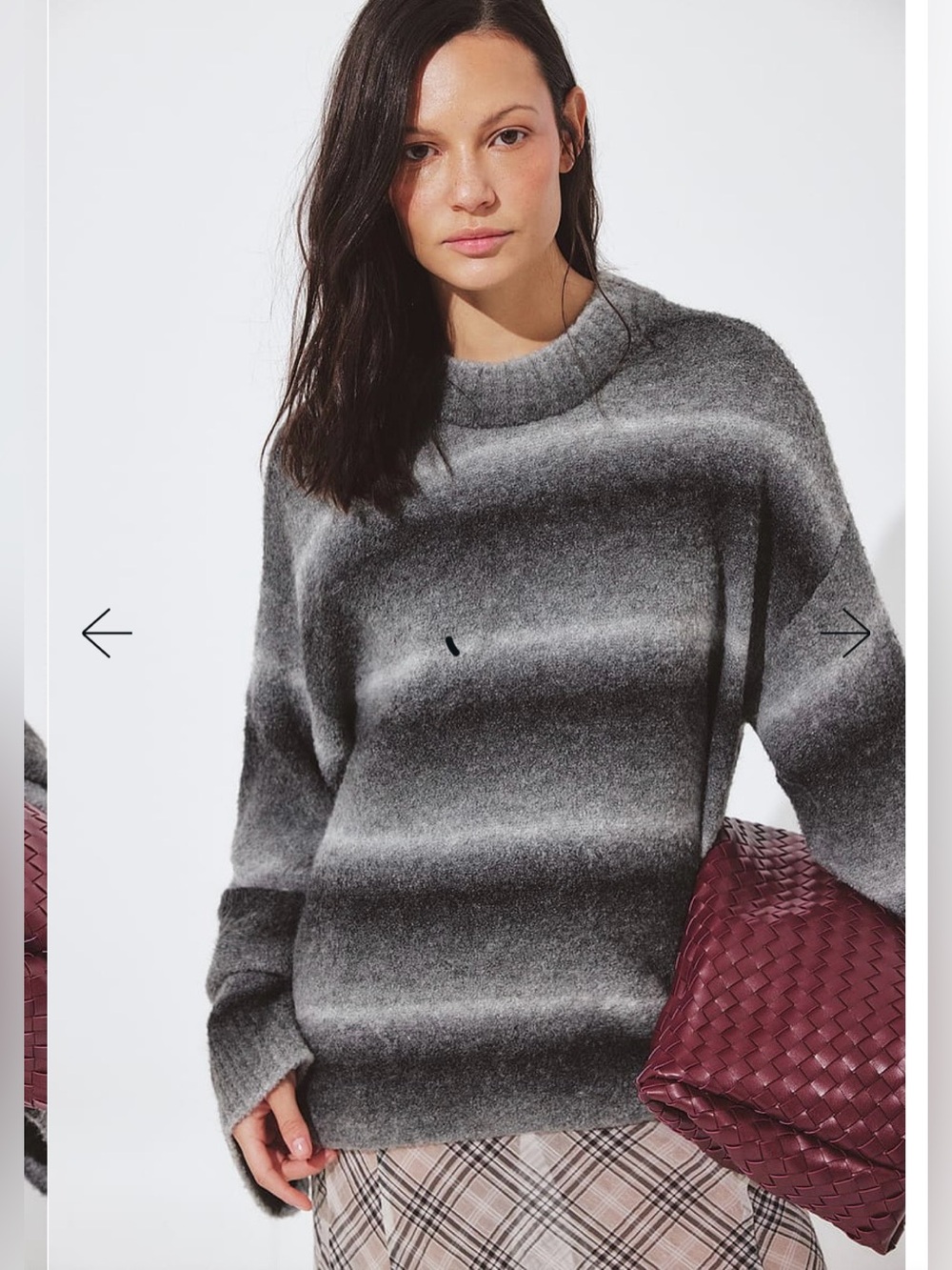 NA-KD Women's Gradient Gray Crewneck Sweater